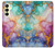 S4001 Lilas abstrait multicolore, émeraude Etui Coque Housse pour Samsung Galaxy A25 5G