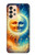 S3966 Soleil artistique et lune Etui Coque Housse pour Samsung Galaxy A33 5G