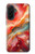 S4012 Veines dorées en marbre rouge Etui Coque Housse pour Samsung Galaxy A36