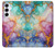 S4001 Lilas abstrait multicolore, émeraude Etui Coque Housse pour Samsung Galaxy A55 5G