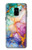 S4001 Lilas abstrait multicolore, émeraude Etui Coque Housse pour Samsung Galaxy A8 (2018)