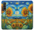 S4019 Tournesol style Van Gogh Etui Coque Housse pour Samsung Galaxy Z Fold 3 5G