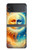 S3966 Soleil artistique et lune Etui Coque Housse pour Samsung Galaxy Z Flip 4