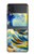 S4005 Peinture à l'huile Grandes vagues Etui Coque Housse pour Samsung Galaxy Z Flip 4