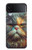S3971 Chat peint en couleur Etui Coque Housse pour Samsung Galaxy Z Flip 3 5G