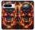 S3986 Crâne de feu Etui Coque Housse pour Google Pixel 8 pro