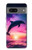 S3980 Dauphin, coucher de soleil, Voie lactée Etui Coque Housse pour Google Pixel 7a