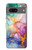 S4001 Lilas abstrait multicolore, émeraude Etui Coque Housse pour Google Pixel 7a