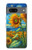S4019 Tournesol style Van Gogh Etui Coque Housse pour Google Pixel 7a
