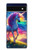 S3977 Licorne colorée Etui Coque Housse pour Google Pixel 6a