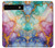 S4001 Lilas abstrait multicolore, émeraude Etui Coque Housse pour Google Pixel 6a