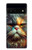 S3971 Chat peint en couleur Etui Coque Housse pour Google Pixel 6