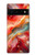 S4012 Veines dorées en marbre rouge Etui Coque Housse pour Google Pixel 6
