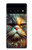 S3971 Chat peint en couleur Etui Coque Housse pour Google Pixel 6 Pro