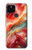 S4012 Veines dorées en marbre rouge Etui Coque Housse pour Google Pixel 5