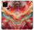 S4012 Veines dorées en marbre rouge Etui Coque Housse pour Google Pixel 5