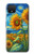 S4019 Tournesol style Van Gogh Etui Coque Housse pour Google Pixel 4