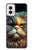 S3971 Chat peint en couleur Etui Coque Housse pour Motorola Moto G Power 5G (2024)
