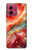 S4012 Veines dorées en marbre rouge Etui Coque Housse pour Motorola Moto G84