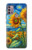 S4019 Tournesol style Van Gogh Etui Coque Housse pour Motorola Moto G30, G20, G10