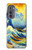 S4005 Peinture à l'huile Grandes vagues Etui Coque Housse pour Motorola Edge (2022)