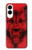 S1090 Rouge Loup Etui Coque Housse pour Samsung Galaxy S25 Edge