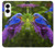 S1565 Oiseau bleu de bonheur Bleu Oiseau Etui Coque Housse pour Samsung Galaxy S25 Edge