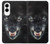 S2823 Noir Loup Bleu Yeux Visage Etui Coque Housse pour Samsung Galaxy S25 Edge