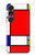 S0157 Composition Rouge Bleu Jaune Etui Coque Housse pour Sony Xperia 1 VII