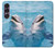 S1291 Les Dauphins en Mer Etui Coque Housse pour Sony Xperia 1 VII