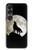 S1981 Loup hurlant à la lune Etui Coque Housse pour Sony Xperia 1 VII