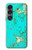S2377 Turquoise Texture Motif imprimé Gemme Etui Coque Housse pour Sony Xperia 1 VII