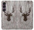 S2505 Tête de Renne Vieux bois Texture graphique Etui Coque Housse pour Sony Xperia 1 VII