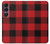 S2931 Rouge Buffle motif de vérification Etui Coque Housse pour Sony Xperia 1 VII
