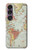 S3418 Carte du monde millésimé Etui Coque Housse pour Sony Xperia 1 VII