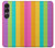 S3678 Vertical arc-en-ciel coloré Etui Coque Housse pour Sony Xperia 1 VII