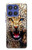 S1932 Bleu yeux Léopard Etui Coque Housse pour Motorola Moto G Stylus 5G (2025,2026), Edge 60 Stylus