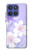 S2361 Fleurs blanches Violet Etui Coque Housse pour Motorola Moto G Stylus 5G (2025), Edge 60 Stylus