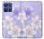 S2361 Fleurs blanches Violet Etui Coque Housse pour Motorola Moto G Stylus 5G (2025), Edge 60 Stylus