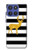 S2794 Noir et blanc rayé cerf d'or Sparkles Etui Coque Housse pour Motorola Moto G Stylus 5G (2025,2026), Edge 60 Stylus