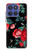 S3112 Motif floral Rose Noir Etui Coque Housse pour Motorola Moto G Stylus 5G (2025,2026), Edge 60 Stylus
