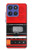 S3204 Rouge Cassette Recorder graphique Etui Coque Housse pour Motorola Moto G Stylus 5G (2025,2026), Edge 60 Stylus