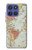 S3418 Carte du monde millésimé Etui Coque Housse pour Motorola Moto G Stylus 5G (2025,2026), Edge 60 Stylus
