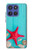 S3428 Aqua Bois Coquille d'étoile de mer Etui Coque Housse pour Motorola Moto G Stylus 5G (2025,2026), Edge 60 Stylus