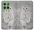 S1566 Milou Blanc Chouette Chouette Etui Coque Housse pour Motorola Edge 60