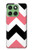 S1849 Rose Noir Chevron Zigzag Etui Coque Housse pour Motorola Edge 60