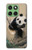 S2210 Peinture Art Panda Fluffy Etui Coque Housse pour Motorola Edge 60