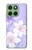 S2361 Fleurs blanches Violet Etui Coque Housse pour Motorola Edge 60
