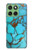 S2685 Aqua Turquoise imprimé graphique Gemme Etui Coque Housse pour Motorola Edge 60