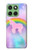 S3070 Arc en ciel pastel ciel Licorne Etui Coque Housse pour Motorola Edge 60